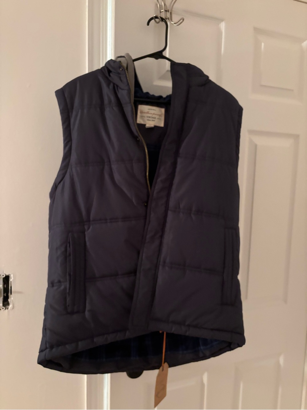 Weatherproof Men's Navy Quilted Hooded Vest